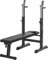 MOVIT® Hantelbank mit verstellbarer Langhantelablage und Dip-Station, faltbar, 2 Farben, optional mit 30kg o. 60kg Hantelset, Heim-Trainingsgerät Home-Gym Kraftstation