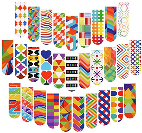 Vicloon Segnalibri Magnetici, 30Pcs Segnalibro Magnetico Clip di Pagina, Segnalibro Bambini Magnetico Colorati, Set di Segnalibri di Carta per Insegnanti, Studenti, Scuola, Ufficio, 2x6cm