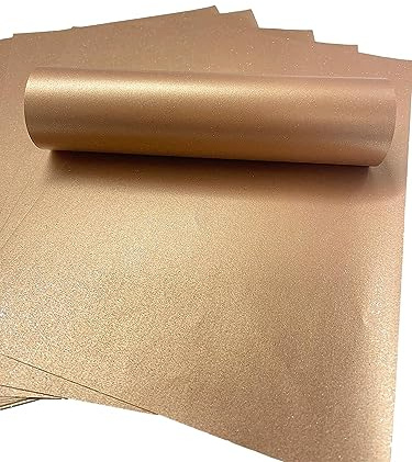 Syntego Glitzerpapier in Bronze-Kupfer mit schillerndem Glanz, A4, 120 g/m², zum Basteln von Karten, Weihnachten, 10 Blatt