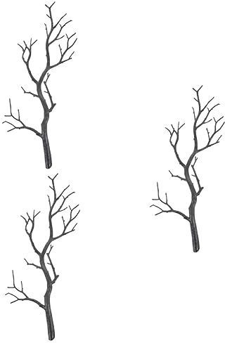 Garneck 3st Künstlicher AST Echte Berührung Gefälschte Zweige Baum Mit Schwarzen Herbstliche Tischdeko Zweige Für Dekorative Äste Simulationsbaum Plastik Halloween