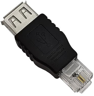 DSOUWEH Comodo adattatore USB 0 USB femmina a RJ11 per connessioni USB 2.0 USB-femmina a RJ11 ABS RJ11 a connettori USB