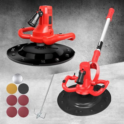 MFYDPP Paleta Eléctrica De Mortero De Cemento para Hormigón, Máquina Pulidora para Alisar Paredes, Mezclador De Mortero, con Varilla Agitadora, Varilla De Extensión, Línea Eléctrica De 8m, 1680w