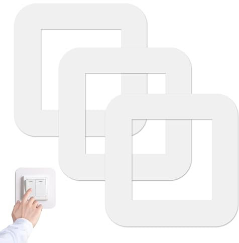 EUPSIIU 3 Stück Lichtschalter Schutz für Wand Lichtschalter Aufkleber 86 MM x 86 MM Lichtschalter Schutzabdeckung für Lichtschalter und Steckdosen, Tapetenschutz, Ideal Als Wandschutz (Weiß)