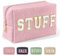 MAGEFY Cord Make up Tasche Chenille Letter Schminktasche Klein Kosmetiktasche mit Fächern Reise Kleine Make up Tasche für Handtasche, Rosa-Stuff