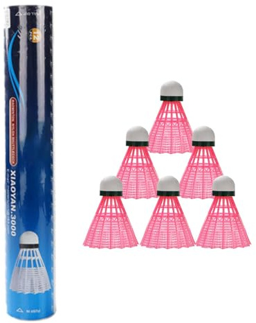 Volani – volani da badminton | volani | leggeri in nylon | Set di palline da badminton portatili per libero, allenamento, fitness, gioco di famiglia