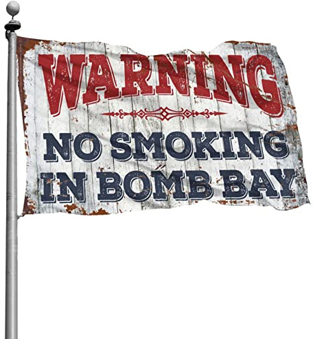 Stuff For Your Room Warning No Smoking In Bomb Bay Flag vintage dekorflaggor för pojkar (152 x 244 cm)