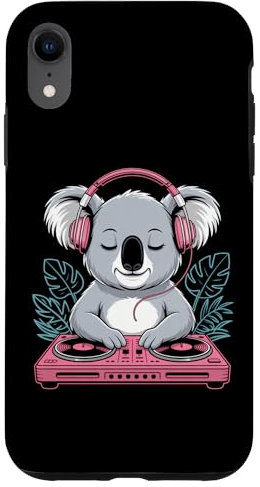 Koala Dj Con Cuffie E Giradischi Custodia per iPhone XR