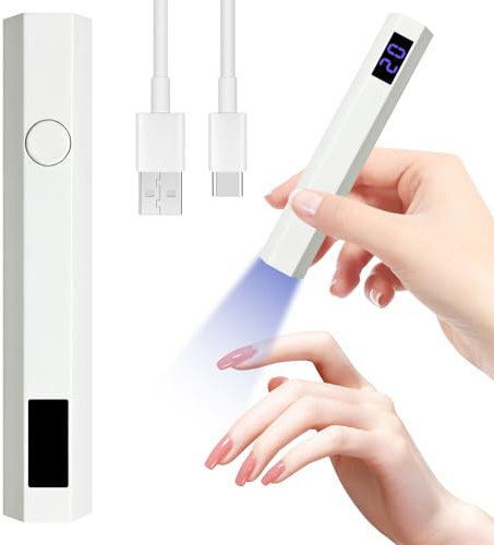VIVIDRISE Lampe UV Ongles Gel, Lampe UV portable pour vernis gel, Séchoirs à Ongles pour Ongles Autocollants Adhesif, Séchage Ultra Rapide Petite Lampe UV Ongles avec 2 Modes de Minuterie
