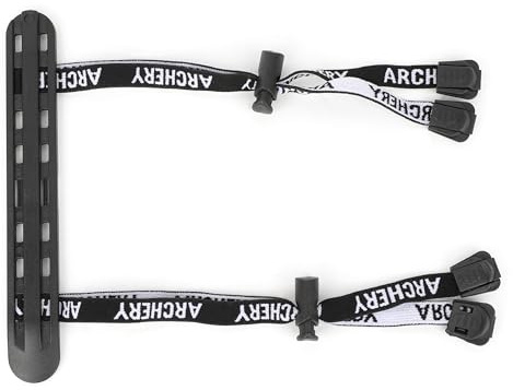 Poearcus Protectores de Brazo para Tiro con Arco: protección Ligera con cordón elástico, compatibles con Arcos recurvos y compuestos. (Negro)