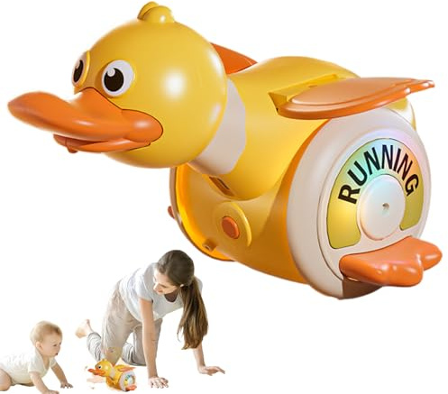 Fierudeng Giocattoli in movimento per bambini, giocattoli rotanti luminosi - anatra musicale illuminata | per lo sviluppo educazione al coperto tempo di gioco routinario apprendimento domestico e