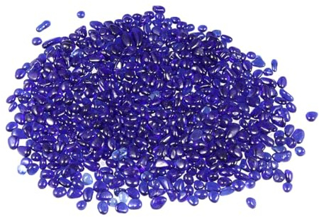 ibasenice Ghiaia di Vetro Colorata per Acquari, Cristalli Fai da Te 5-9 Mm, 500 G, Decorazione Casa e Artigianato, Pietre di Vetro Blu Scuro per Acquari Domestici