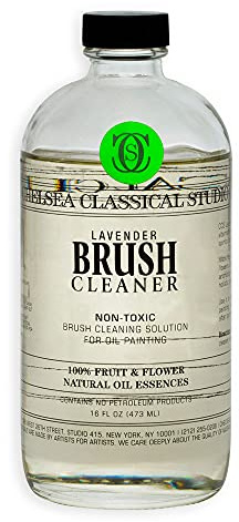 Chelsea Classical Studio Lavender Essence Brush Cleaner For Making Paintbrush Hair Subtle Maintaining Maximum Working Quality - [16 oz. Bottle]