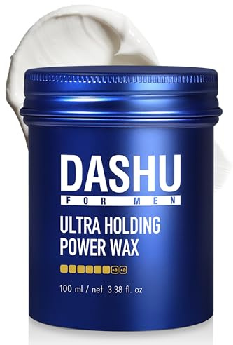 DASHU Ultra Holding Power Men Hair Wax Strong Hold | Long Lasting & Easy to Wash Edge Control Hair Styling Wax w/Collagen & Argan Oil 3.38 fl oz