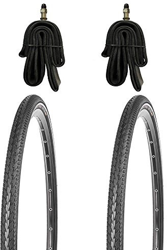 Kujo 2X 26 Zoll x 1.75 Fahrradreifen Set mit Pannenschutz und Schlauch für City Bike