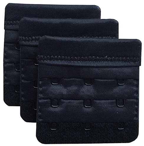Chanie Women Pack of 3 Soft Comfortable 3 Hooks Bra Extender,6.1cm x 5.8cm