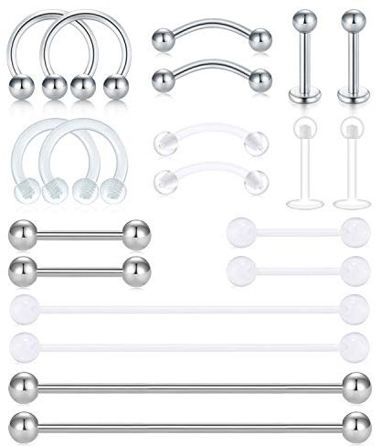 D.Bella Industrial Piercing Retainer Knorpel Helix Daith Tragus Ohrringe Augenbraue Septum Piercing Lippe Medusa Stud Set