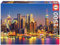 Educa - Puzzle de 1500 para Adultos. Manhattan de Noche. Incluye Pegamento Fix Puzzle para colgarlo una Vez finalizado. A Partir de 14 años (18466)