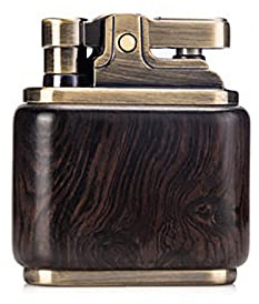 PENNY73 Encendedor de Queroseno Vintage Aceite Gasolina Madera Encendedor Molienda Ruedas Núcleo de Latón Encendedor de Cigarrillos Gadget Gasolina Fuego,Ebony