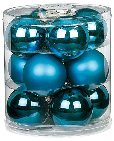 Magic Weihnachtskugeln Glas 8cm 12 STK. Christbaumkugeln (Deep Blue | Blau)