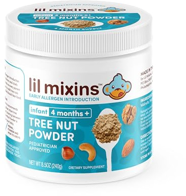 Lil Mixins Early Allergen Introduction, Tree Nut | Baby Stage 1-3, For Ages 4+ Mo., 8.5 Oz Jar, 4 Month Supply