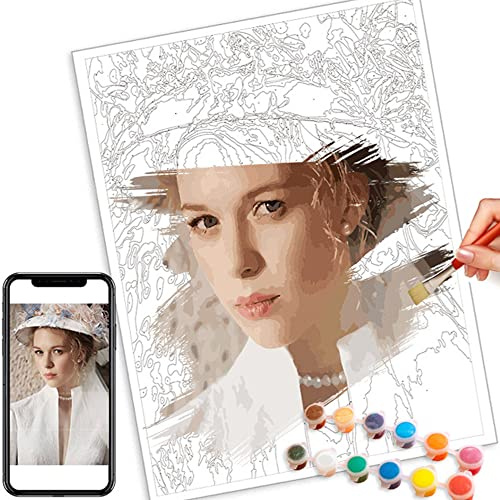 hadefa Custom Paint by Numbers Kit,Photo to Custom DIY Paint by Numbers for Adults,Your Own Private Picture Personalized Customized PBN, Acrylic Painting Oil Painting for Beginners(16x28 inch)