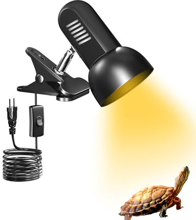 DoRight Reptilien Lampenfassung Schildkröten Wärmelampe E27 200W Schildkrötenleuchten mit Clip Heizlampe Fassung Wärmepunktlampe 230V für Amphibien Tiere, Schildkröten, Eidechsen (Keine Glühbirne)
