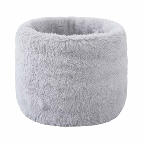 SHTGOI plysch tubhalsduk tjock vinterhalsduk med fleece unisex nackvärmare bred öronskydd halsslang fluffig loop halsduk rund halsduk för män och kvinnor för att förhindra på vintern, LJUSGRÅ,