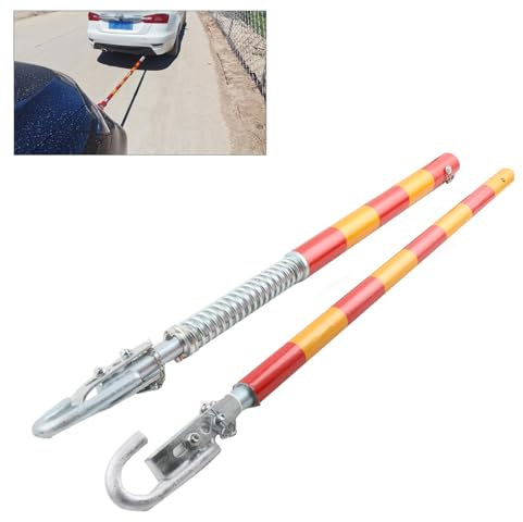 ECUTEE Abschleppstange 3000 kg Anhängerkupplung Schleppstange für PKW KFZ Autos Pannenhilfe Abschleppstangen 1.75m Stahl Abschleppseil Starterkabel Abschleppsystem
