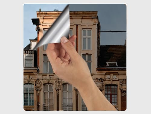 vgoltd Mirror Window Film Reflective One Way Privacy Film Self Adhesive Heat Control UV Anti Glare Sun Blocker Window Film for Home & Office (30cm x 1m)