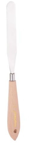 sourcing map No.17 Painting Palette Knife Stainless Steel Pointy Spatula Pallet Knife with Beech Wood Handle for Oil Acrylic Paint Canvas Mixing Spreading