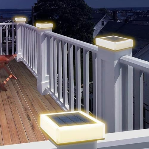 Solar LED Pfostenleuchten Outdoor Garten IP68 Wasserdicht Quadratische Landschaft Pfosten Kappe Lampe für Garten Terrasse Zaun Deck Holzpfosten