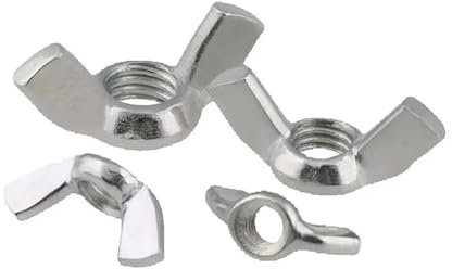 Écrou papillon à oreilles en acier au carbone zingué DIN 315, 10 pièces, tailles polyvalentes: 1/4-20, 3/16-24, 3/8-16, matériel de fixation sécurisé.(Three sixteenth-24)