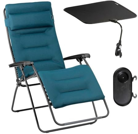 Lafuma Ensemble Fauteuil Relax matelassé XL avec Ombrelle et Porte-Gobelet