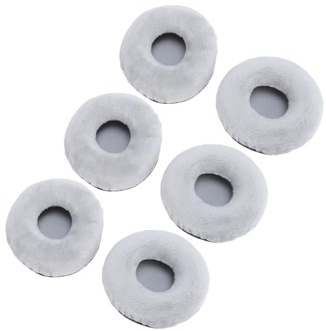 BONKZEBU Mjuka Hörlurshörlurar i Sammet 6 St, Lämplig för ATH-ES55 ATH-SJ1, 60 Mm, Memory Foam för Exceptionell Komfort och Hållbarhet för Musikälskare (Grå)