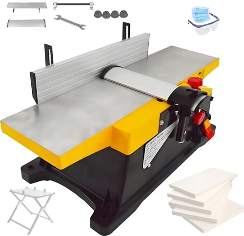 Feiphla Raboteuse Multifonctionnelle, Raboteuse D'éTabli, Profondeur De Coupe RéGlable De 0 à 3 Mm, pour Le Travail du Bois Planer(FoldingStand)