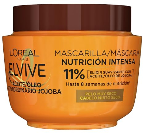 L'Oreal Paris Elvive Mascarilla Nutritiva Aceite Extraordinario con Aceite de Jojoba, para Pelo Seco, 300 ml