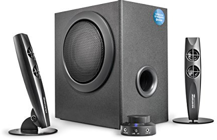 Wavemaster STAX BT 2.1 Lautsprecher System (46 Watt) mit Bluetooth-Streaming Aktiv-Boxen Nutzung für TV/Tablet/Smartphone/PC schwarz (66211)