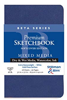 Stillman & Birn Beta Series Softcover Sketchbook, 3.5 x 5.5, 270 gsm (Extra Heavyweight), White Paper, Cold Press Surface