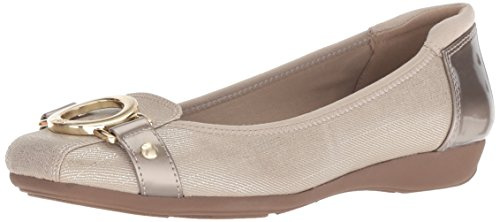 Anne Klein Women's Umeko Ballet Flat, Metallic Taupe, 4.5 UK