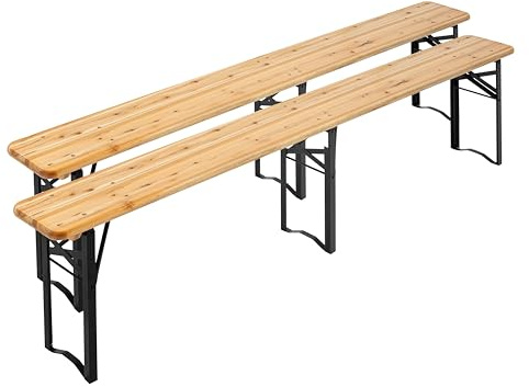 2 Klappbanken aus Holz 180 cm, Sitzbank