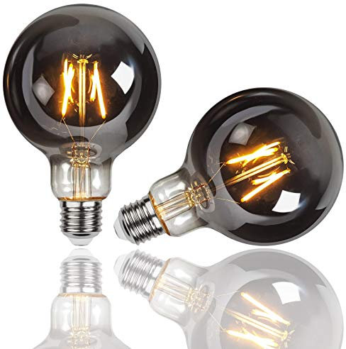 ESIP Edison Vintage Glühbirne, G95 E27 4W LED Glühbirne Vintage Antike Glühbirne, Warmweiß (2700K), Ideal für Nostalgie und Retro Beleuchtung im Haus Café Bar usw - 2 Stück