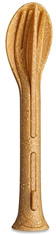 Koziol KLIKK POCKET Besteckset 3-teilig | Löffel, Gabel, Messer | für unterwegs, zusammensteckbar, leicht | biozirkulärer Kunststoff, spülmaschinengeeignet | Lunch, Reise (nature wood)
