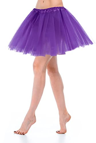 Gonna in Tulle, da Donna, Classica, Elastica, a 3 Strati, in Tulle, Colore Rosso, Gonna 80, tutù Dirndl da Donna, Corta, per Teen Dance Dress up, Accessorio per Balletto, Abbigliamento da Danza degli
