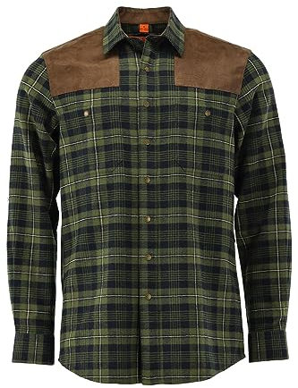 TOM COLLINS Herren Hemd Langarm Jagdhemd mit Haifischkragen Folohu, Größe:43/44, Farbe:trachtengrün