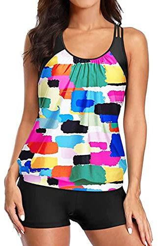 Tankini Damen Große Größen oberteile damen elegant tankini große größen badeanzug bauchweg damen badeshort damen schwarz Bikini Damen Set Push Up Rot damen badeshort s badeanzug mädchen klein un