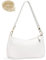 GWAWG PU-Leder-Umhängetasche für Damen, Clutch-Handtaschen mit Kette, Schultertasche für Damen, kleine Umhängetasche mit Reißverschluss, weiß, 26 x 7 x 15 cm