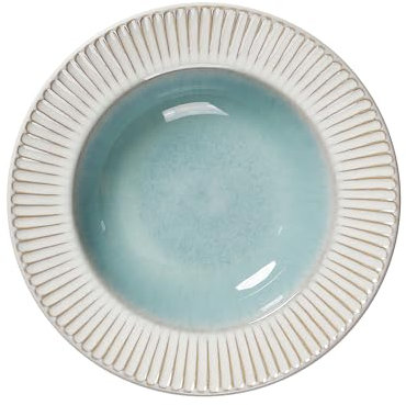Ausune Assiettes plates de style européen, vaisselle en céramique résistante aux rayures, 22,4 cm