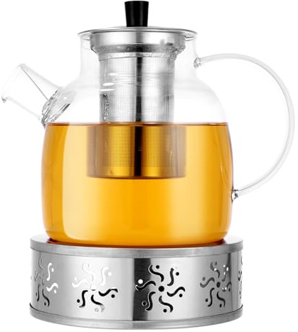 Teiera con colino,1500 ml,Teiera con Infusore con Scaldino