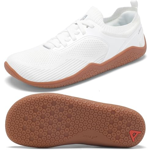 Men's Barefoot Shoes Minimalist Trail Running Sneakers Zero Drop Wide Toe Box Shoes for Men Deadlift Cross Gym Walking Training Shoes White