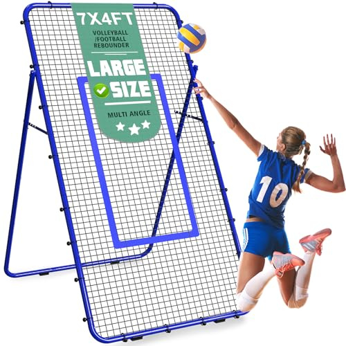 Reboteador Voleibol Plegable y Portátil | Red de Rebote para Entrenamiento de Fútbol, Béisbol y Deportes | Malla de Práctica 122 cm x 219 cm